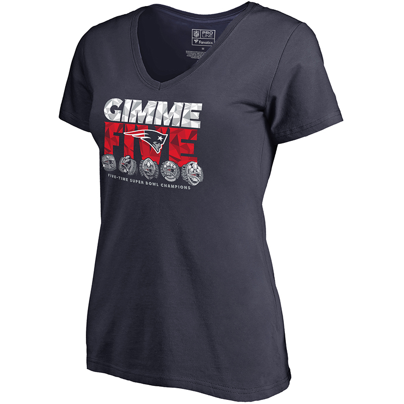 Ladies Fanatics Gimme' Five Rings TeeNavy Patriots